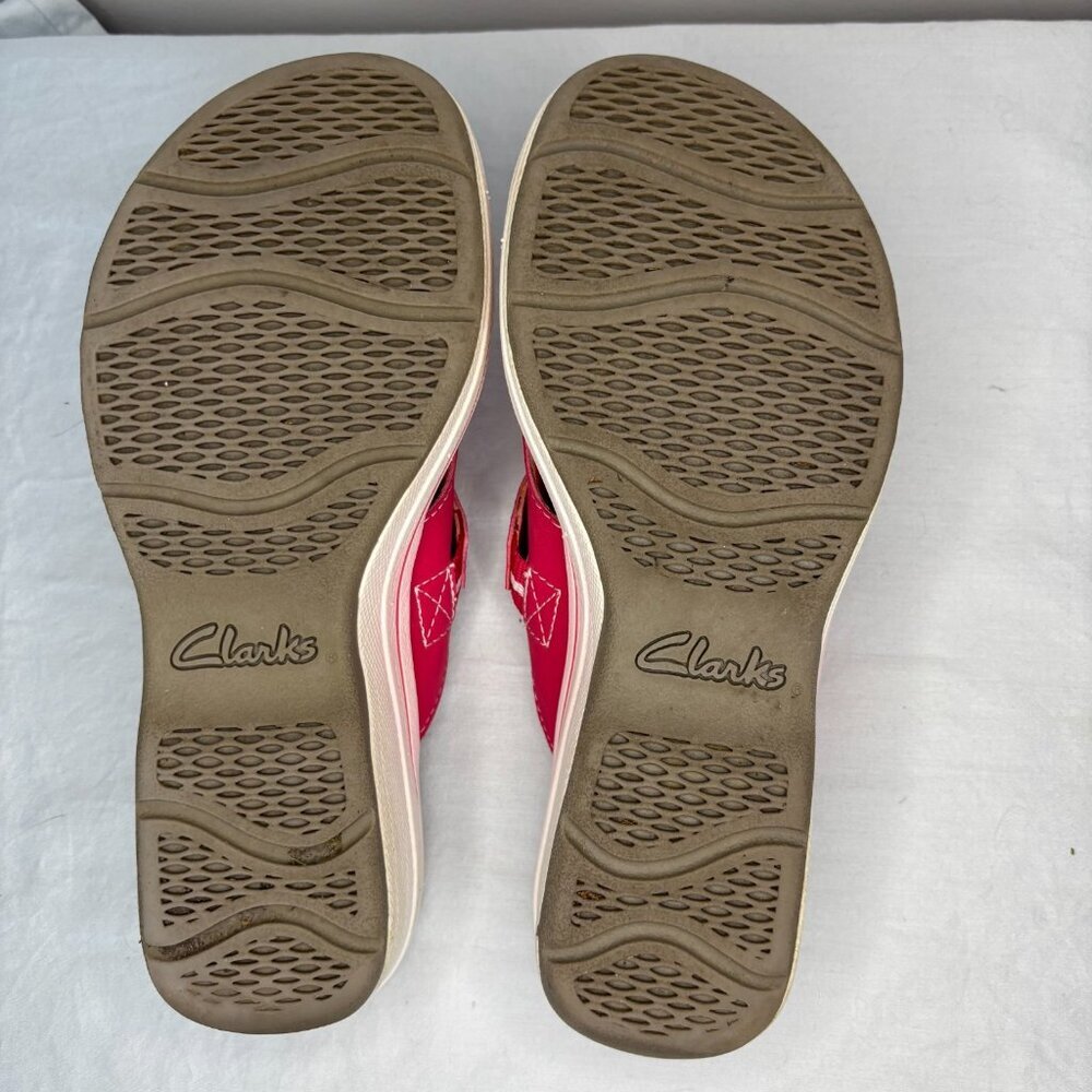 CLARKS Slip On Sandal Womens 6 Pink Coral Shell Beach Summer Pool - Picture 3 of 5